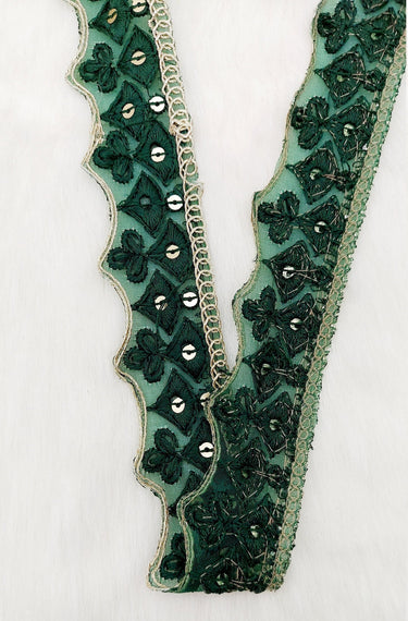 Embroidered Scallop Lace Trim, Gold Sequins Trimming, 3 Yards Trim Sewing Decorative Ribbon